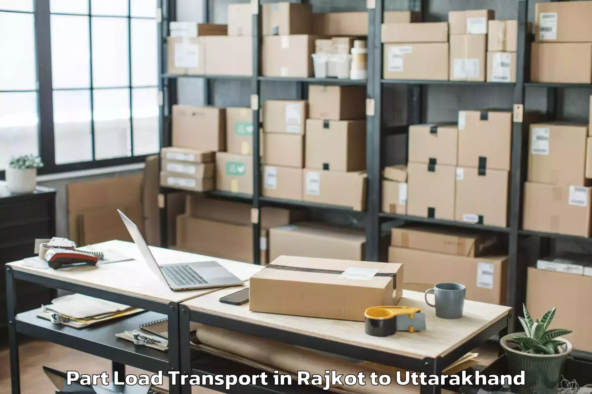 Book Rajkot to Almora Part Load Transport Online